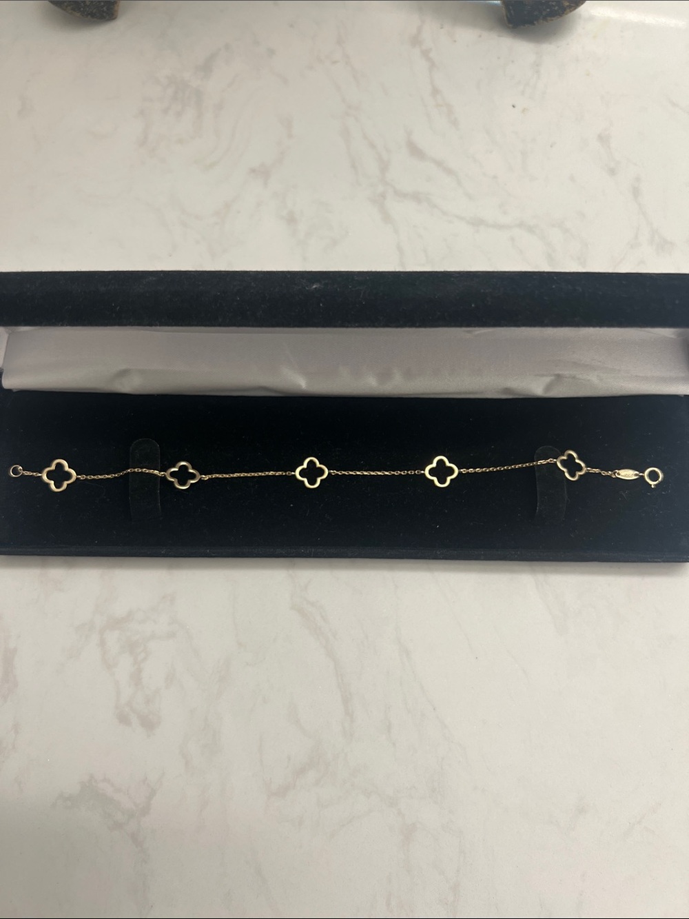 Gold Clover Link Bracelet in 10K Italian Gold